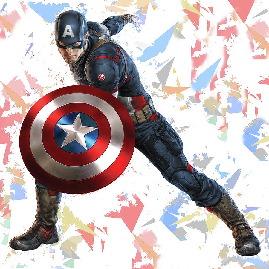 Captain America Splash Super Hero Series Mixed Media by Movie Poster Prints  - Fine Art America