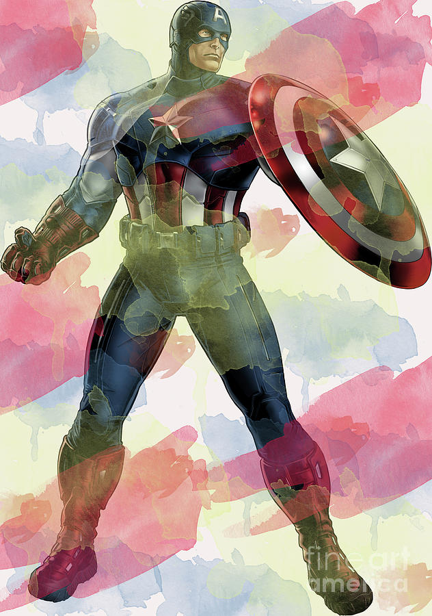 Captain America Digital Art by Steven Parker