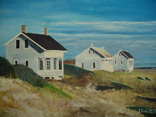 Bald Head Island Painting - Captain Charlies by John Schuller