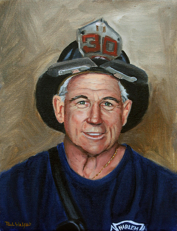Fdny Painting - Captain E.J. by Paul Walsh