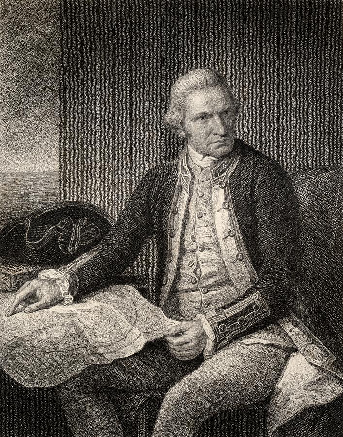 Portrait Drawing - Captain James Cook 1728 To 1779 British by Vintage Design Pics
