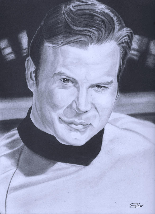 Captain Kirk Drawing By Robert Steen 