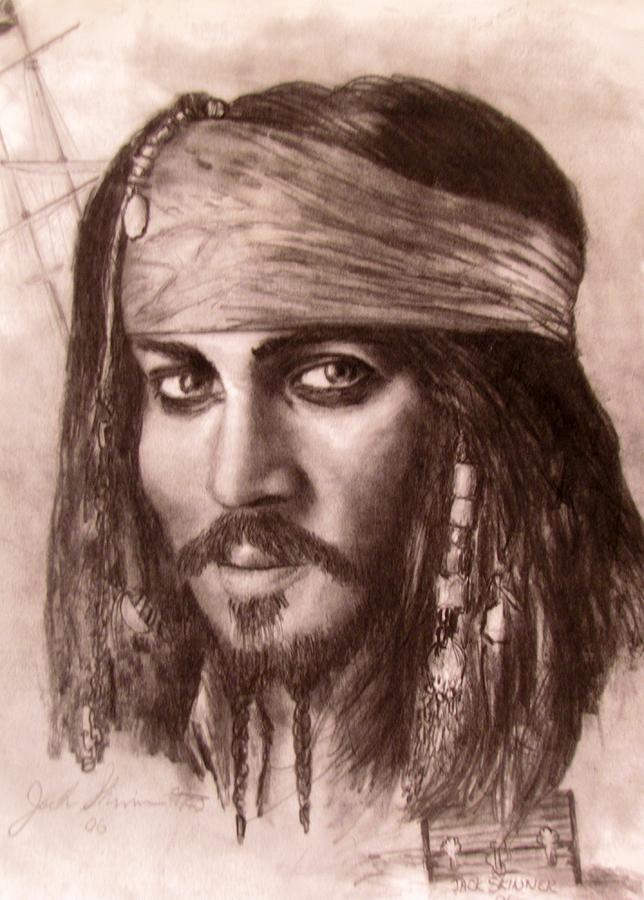 Pirate Drawing - Capt.Jack by Jack Skinner