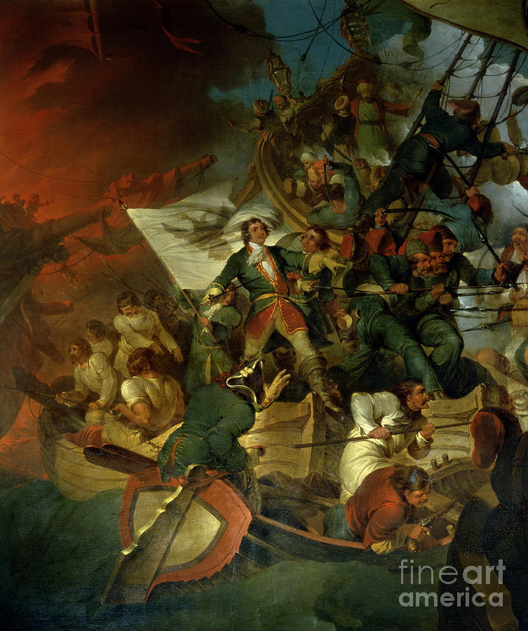 Boat Painting - Capture of Azov by Robert Kerr Porter
