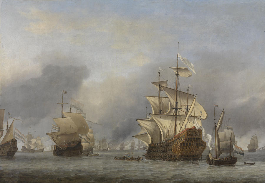 Boat Painting - Capture of the Royal Prince by Willem Van De Velde The Younger