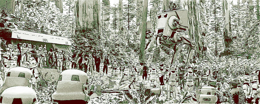 Star Wars Digital Art - Capture on Endor by Kurt Ramschissel