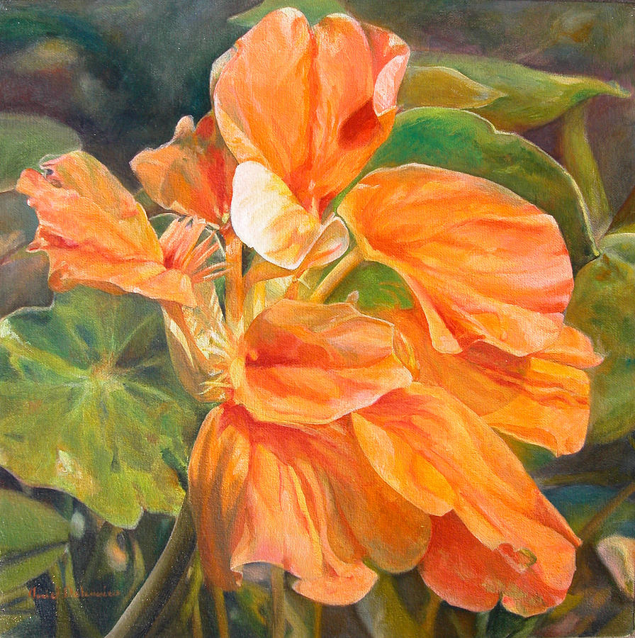 Fleurs Painting - Capucine by Muriel Dolemieux Fleurs Painting - Capucine by Muriel Dolemieux