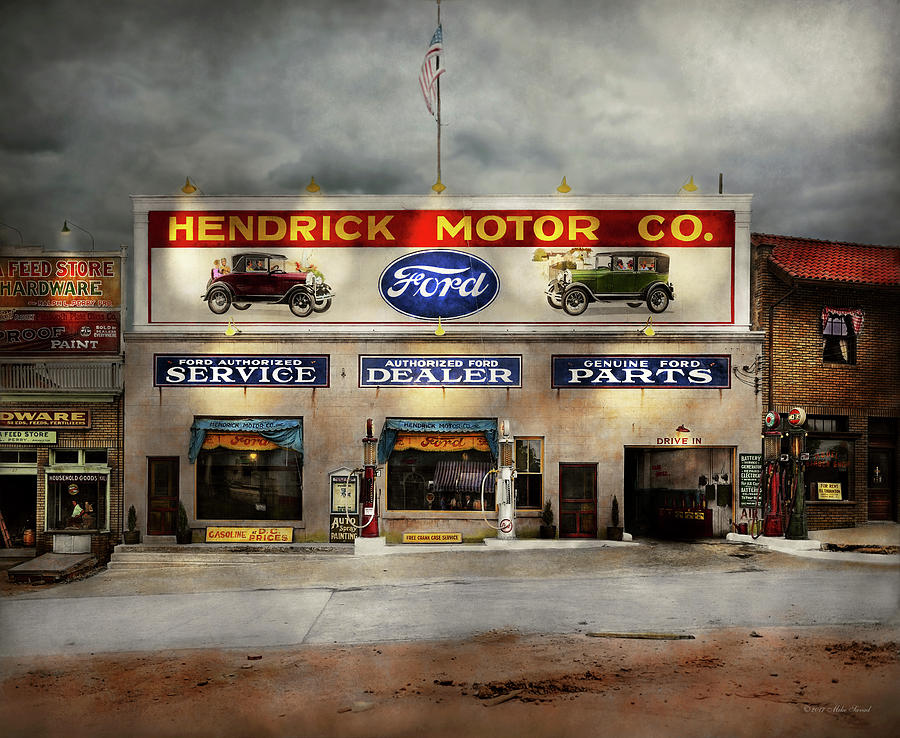 Car - Garage - Hendricks Motor Co 1928 Photograph by Mike Savad