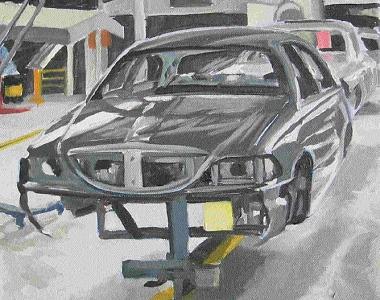 Car In Process Painting by Margie Guyot Car In Process Painting by Margie Guyot