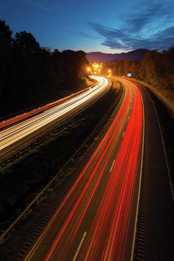 Car Light Streaks On Interstate 40 In Asheville Photograph By Kevin 