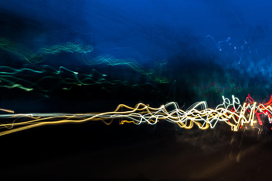 Car Light Trails at Dusk in City Photograph by John Williams