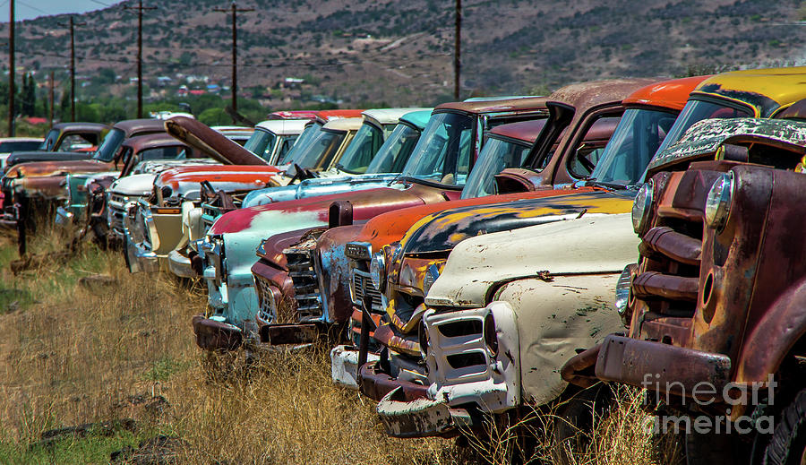 Car Lot Route 66 Photograph by Stephen Whalen