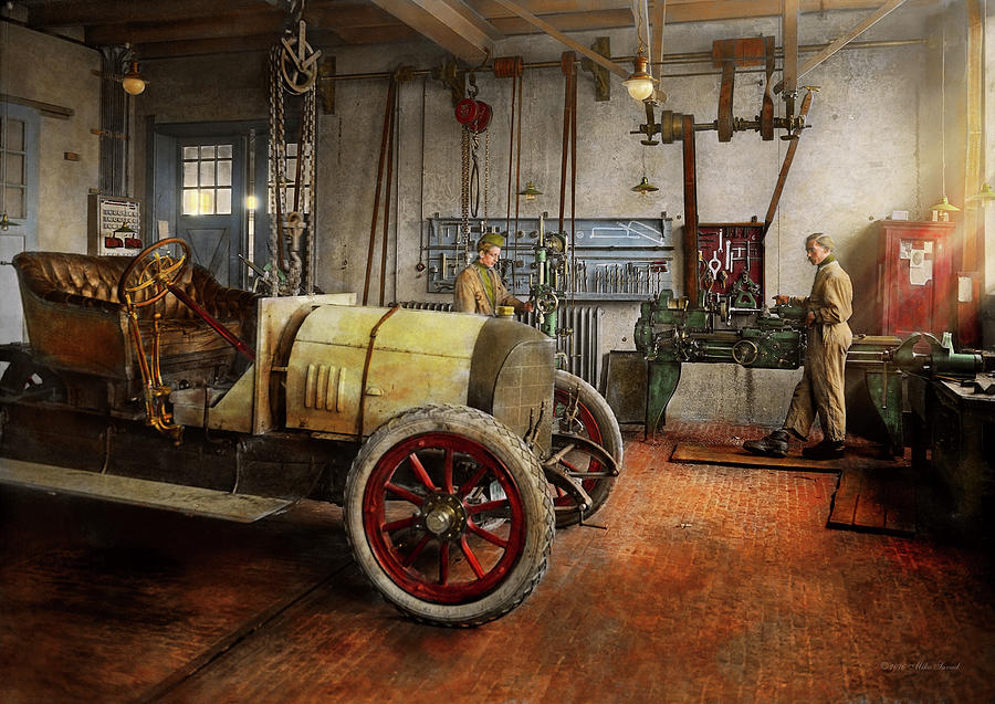 Car Mechanic - The overhaul 1915 Photograph by Mike Savad