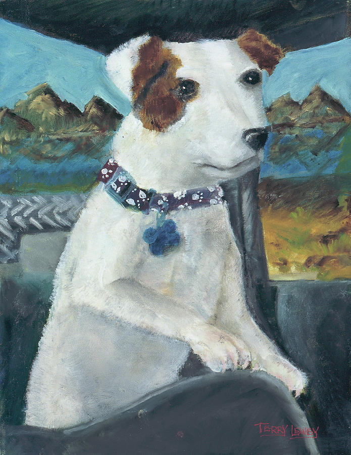 Dog Painting - Car Ride by Terry Lewey