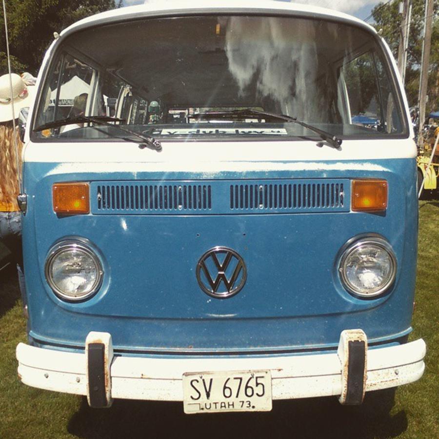 Unique Photograph - VW Blue Bus by Kelsi Giardiello