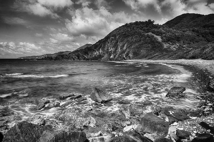 Carambola Tide Pools - Black and White Photograph by Amanda Jones