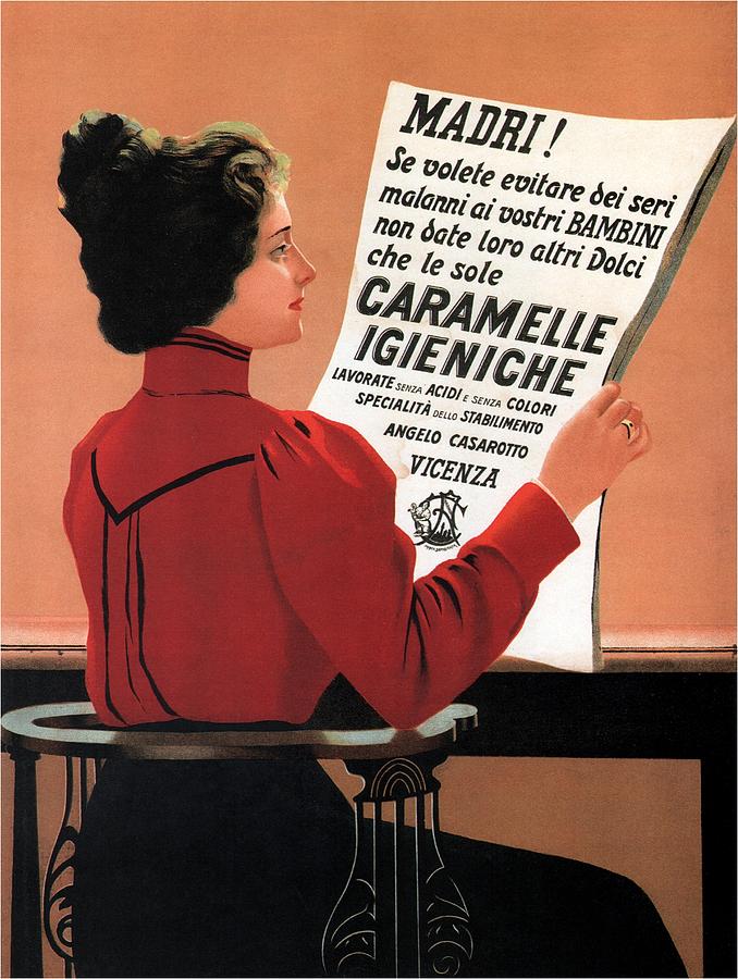 Caramelle Igieniche - Vicenza, Italy - Vintage Advertising Poster Mixed Media by Studio Grafiikka