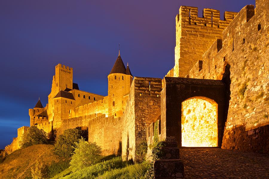 Castle Photograph - Carcassonne city walls by Stephen Taylor