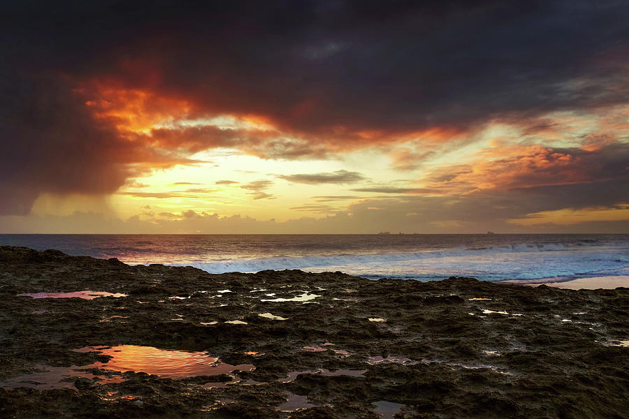 Sunset Photograph - Carcavelos Beach Sunset by CarlosCaetano