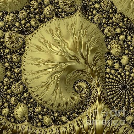 Card / Golden Frenzy Frax Head  Digital Art by Elizabeth McTaggart