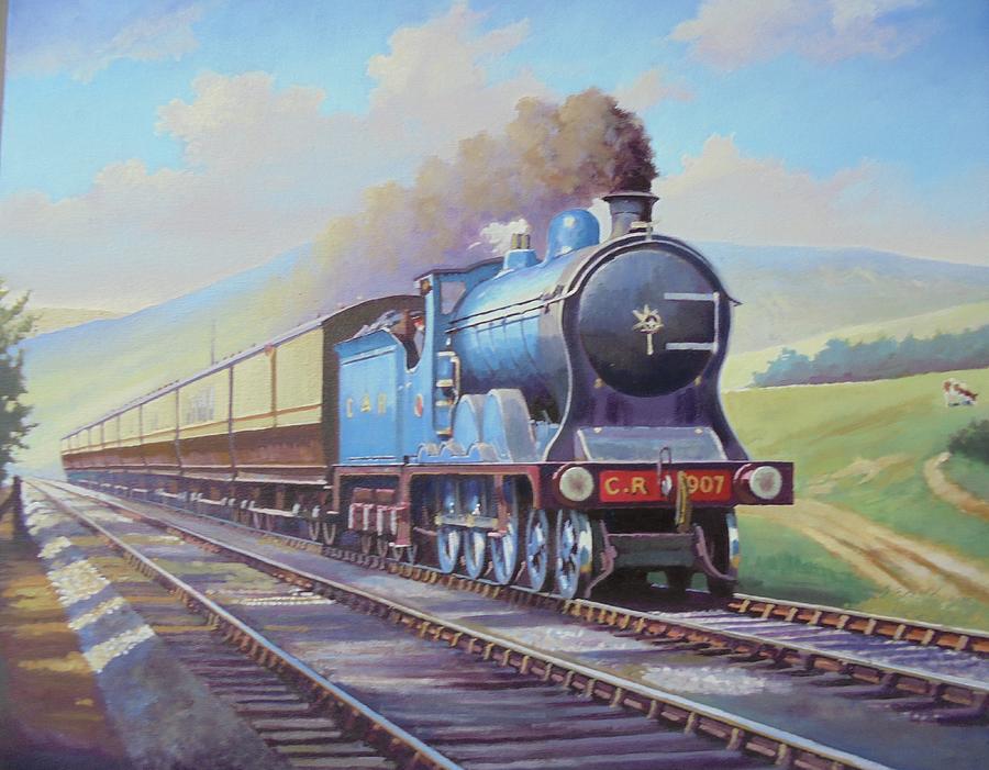 Cardean on Anglo-Scottish express. Painting by Mike Jeffries