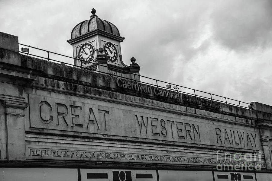 Cardiff Central Station Mono Photograph by Steve Purnell