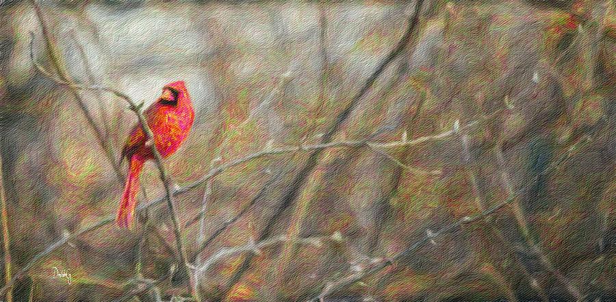 Cardinal and Spring Buds Photograph by Diane Lindon Coy
