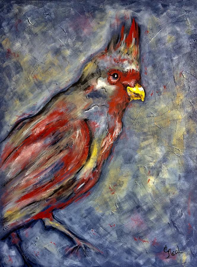 Cardinal Extraodinaire Painting by Carol Neal