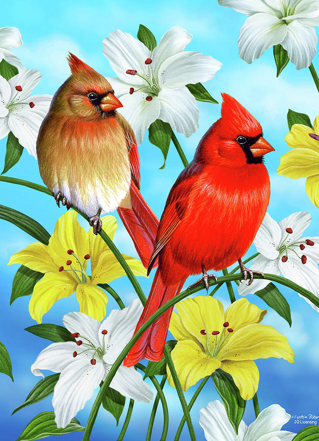Cardinal Day Painting by JQ Licensing