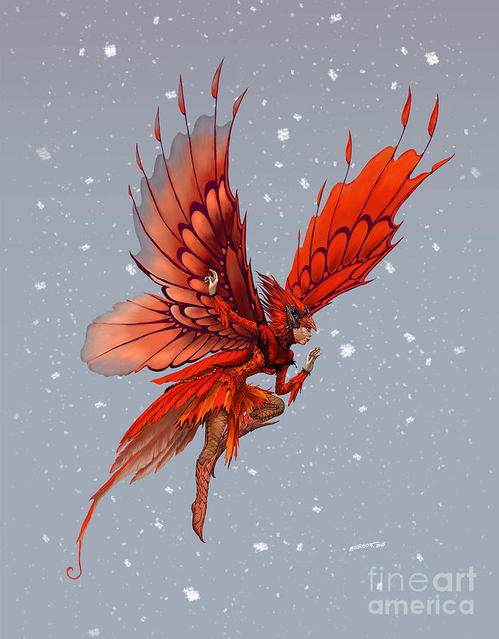Cardinal Fairy Digital Art by Stanley Morrison