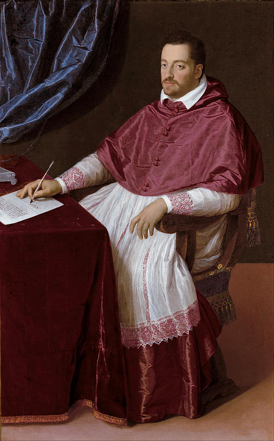 Cardinal Ferdinando de Medici later Grand Duke Ferdinando I of Tuscany Painting by Scipione Pulzone