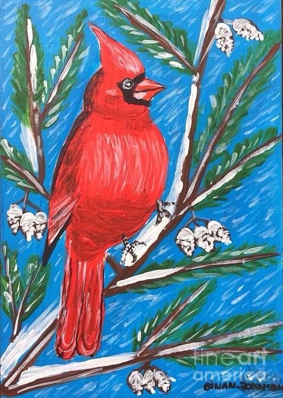 Cardinal Painting by Gina Nicolae Johnson