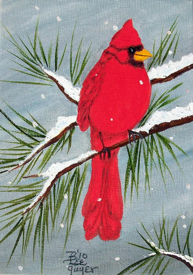 Cardinal in Winter Painting by Betty Lee Guyer - Fine Art America