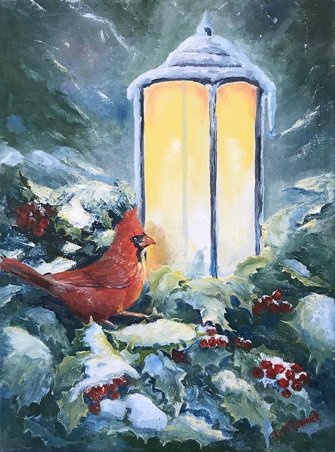 Snowy Lanterns Glow Painting by ML McCormick