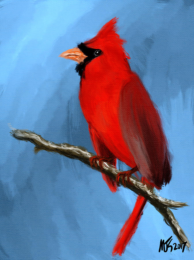 Cardinal Digital Art by Michael Kallstrom
