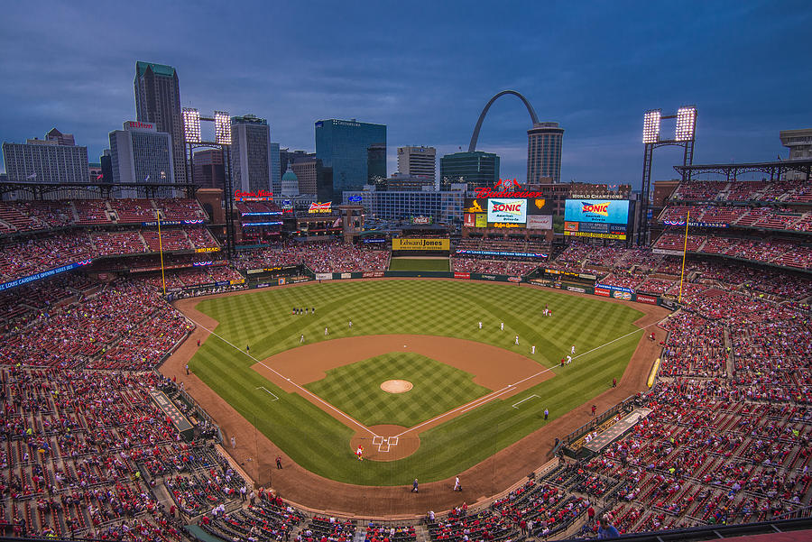 Busch Stadium St. Louis Cardinals Black White BallPark Village Canvas Print  / Canvas Art by David Haskett II - Fine Art America