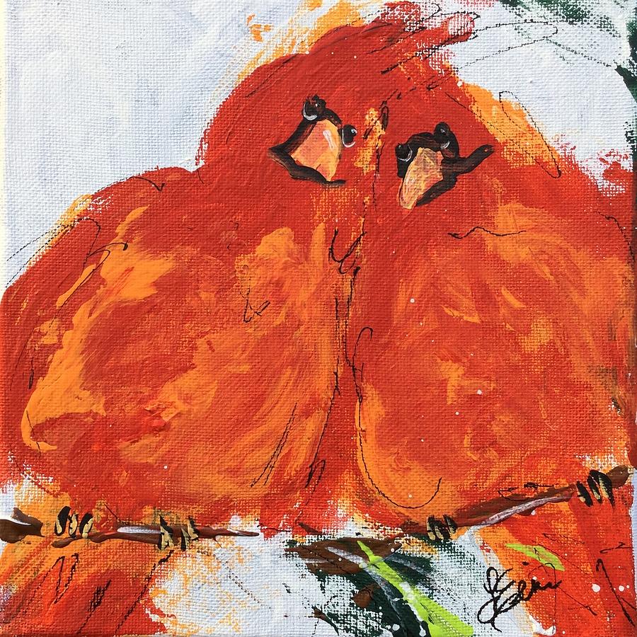 Cardinal Pair Painting by Terri Einer