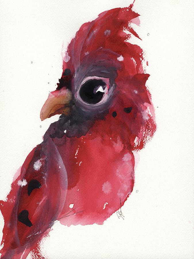 Cardinal Portrait Painting by Dawn Derman