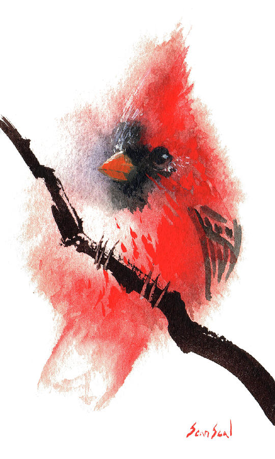 Cardinal Painting by Sean Seal