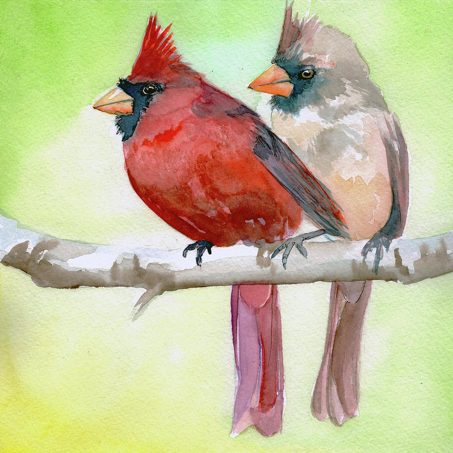 Cardinals Painting by Sean Parnell