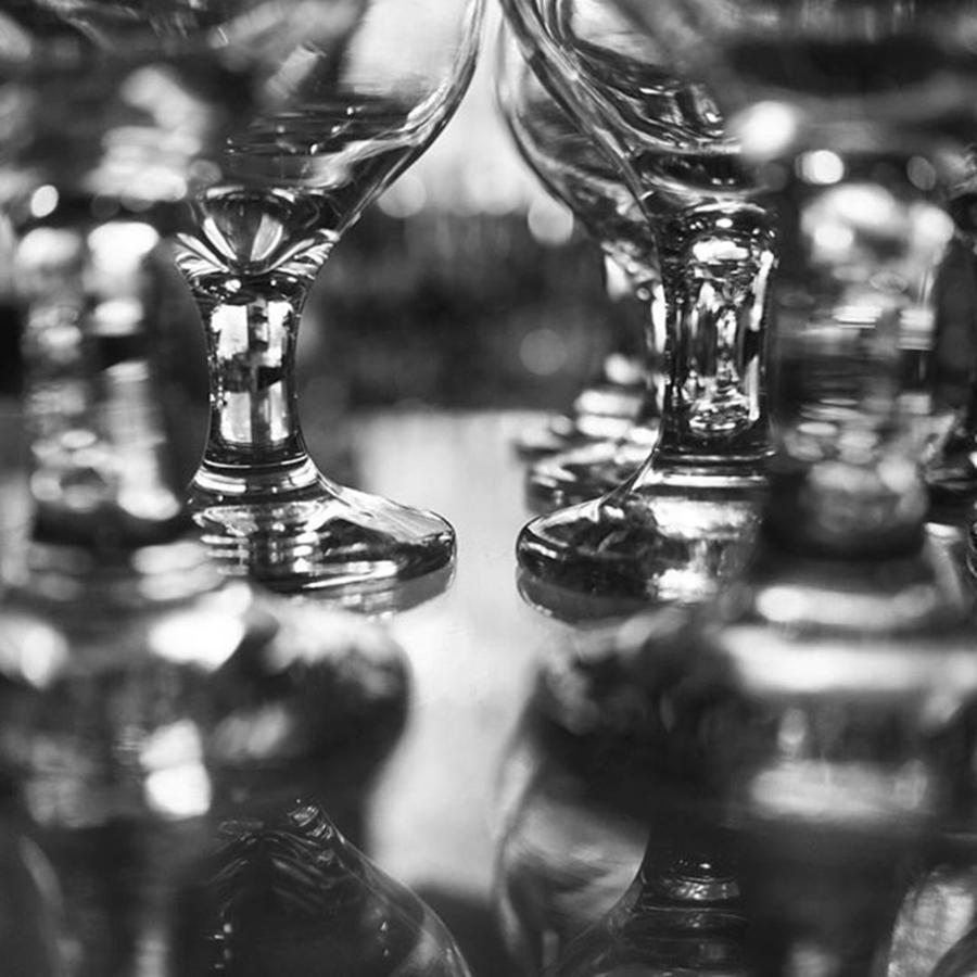 Monochrome Photograph - Care For Glasses Of Wine by Kartika Kurniasari