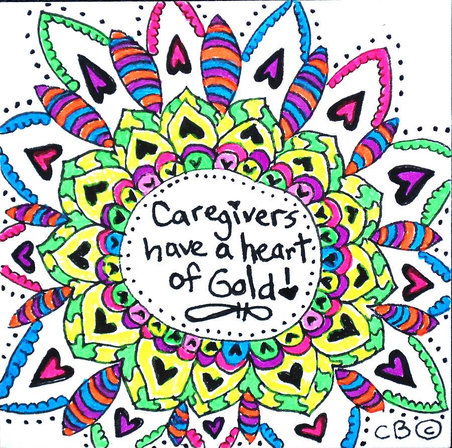 Caregiver Flower Drawing by Carole Brecht