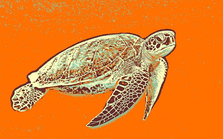 Caretta Caretta Sea Turtle Painting by Celestial Images