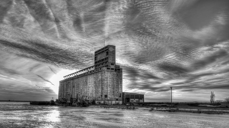 Cargill Sunset in B/W Photograph by Guy Whiteley