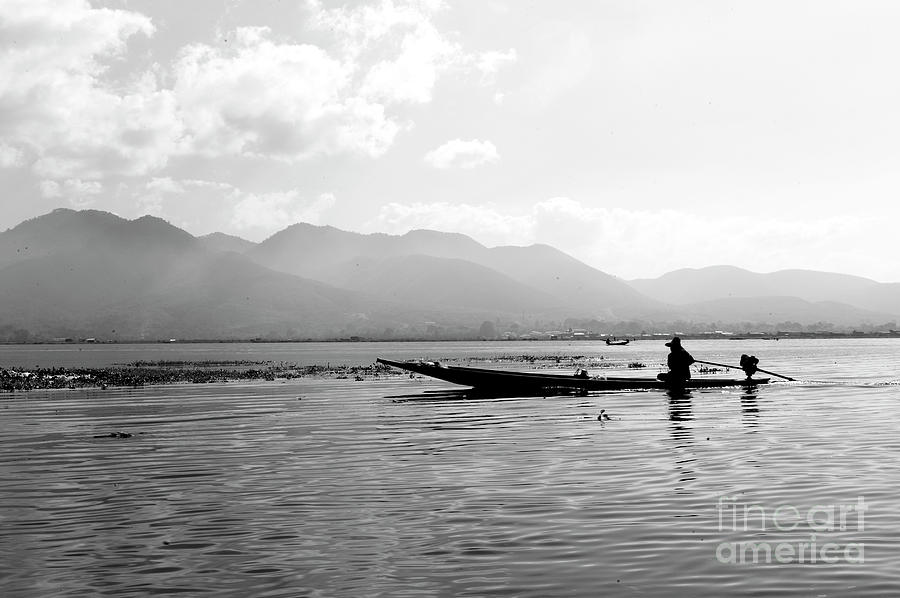 cargo boat in the Inle Lake Photograph
