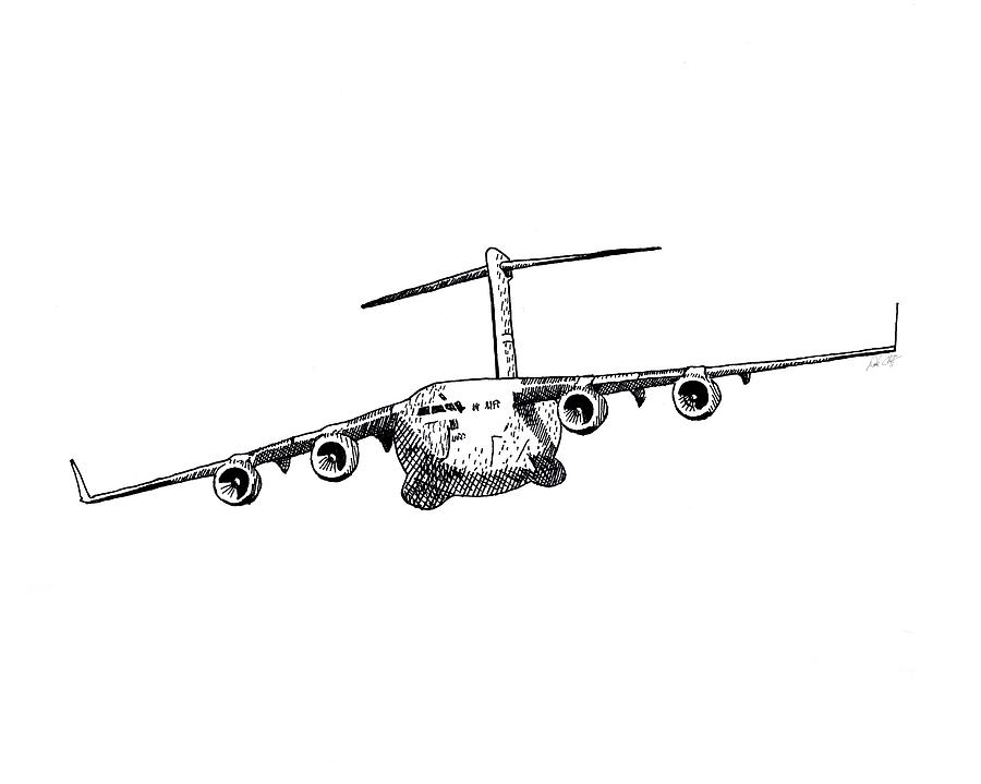 Cargo Plane Drawing by DSC Arts