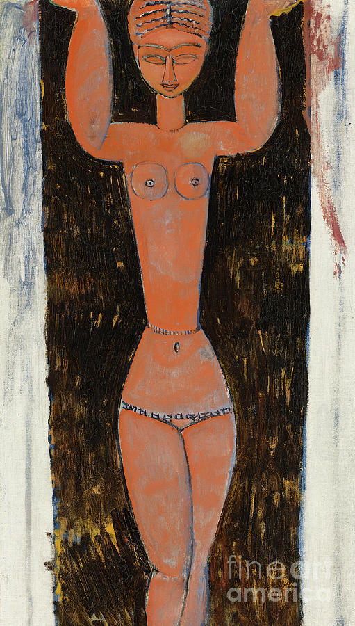 Cariatide, 1913  Painting by Amedeo Modigliani