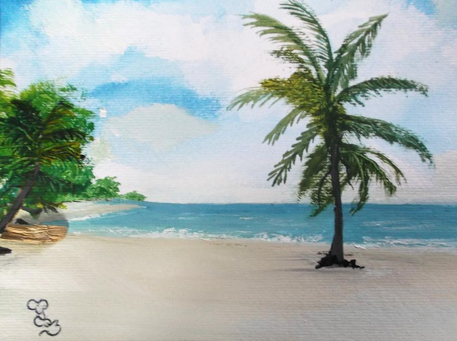 Caribbean beach Painting by Carole Robins