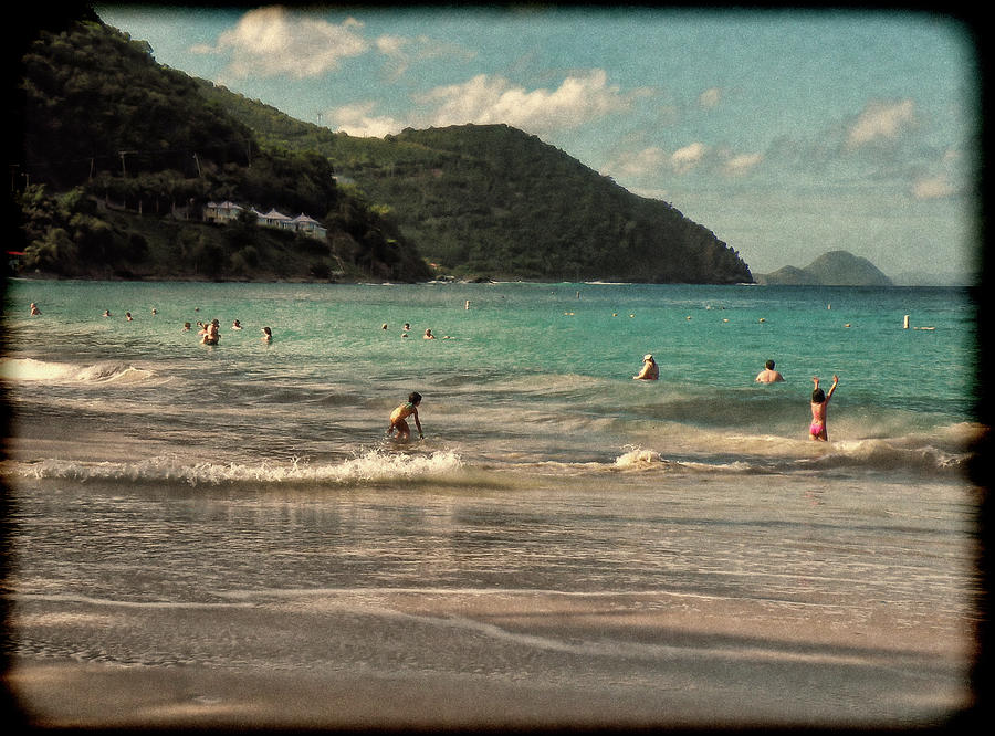 Caribbean Beach Scenic in Grunge Photograph by Rosalie Scanlon