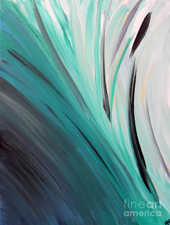 Turquoise Wave Painting - Caribbean Calm by Jilian Cramb - AMothersFineArt
